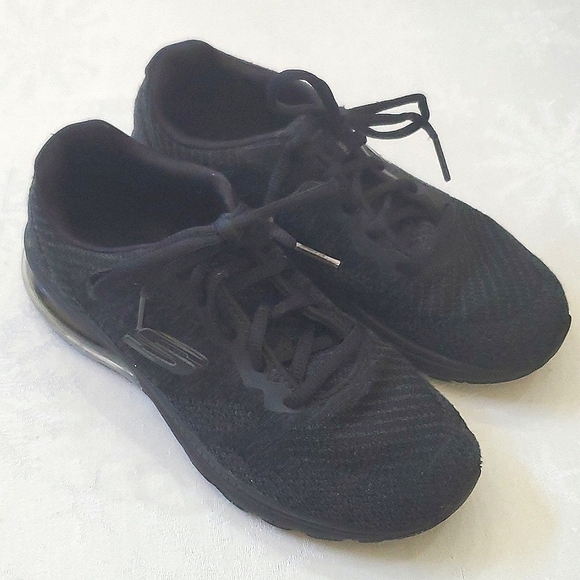 Black Lace Up Skechers Shoes Women's Size 6 (See Note) SN 179050TX - Picture 3 of 10